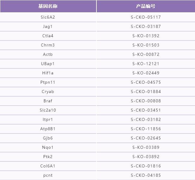 賽業(yè)心血管相關(guān)基因編輯小鼠模型推薦